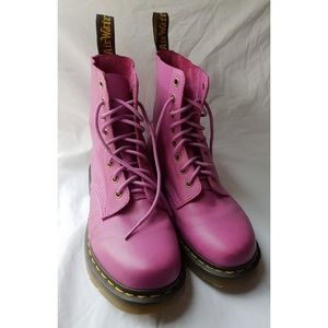 Dr Martens pink pascal lace up boots